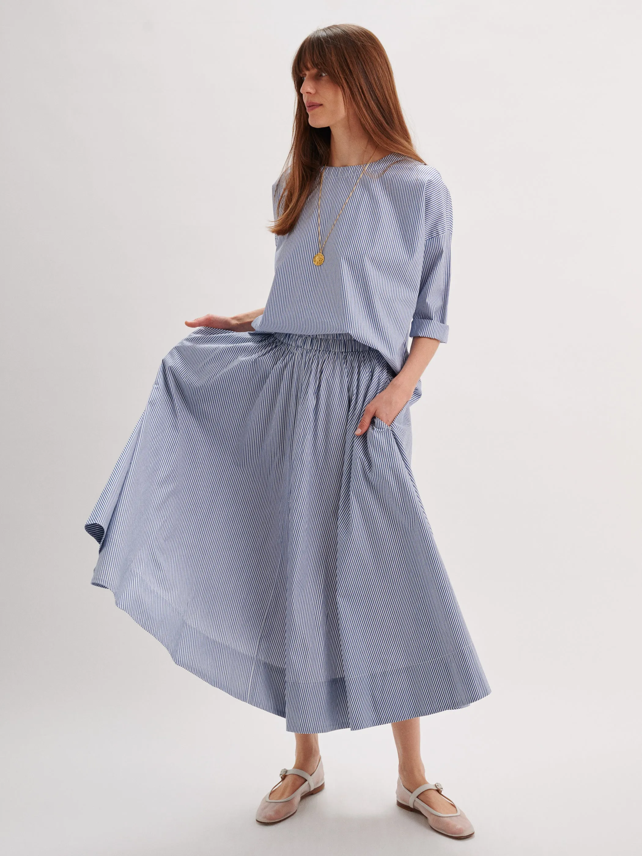 The Kyria Circle Skirt in Cotton Poplin