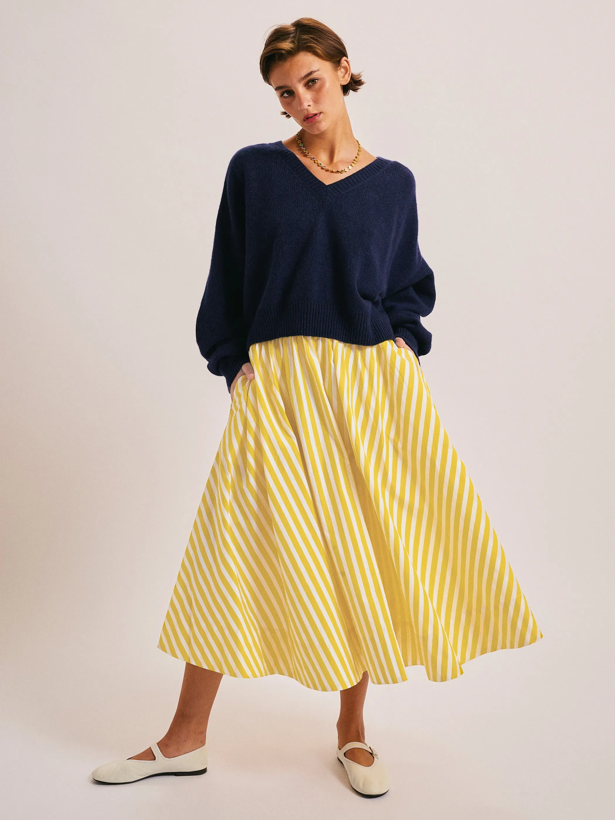 The Kyria Circle Skirt in Cotton Poplin