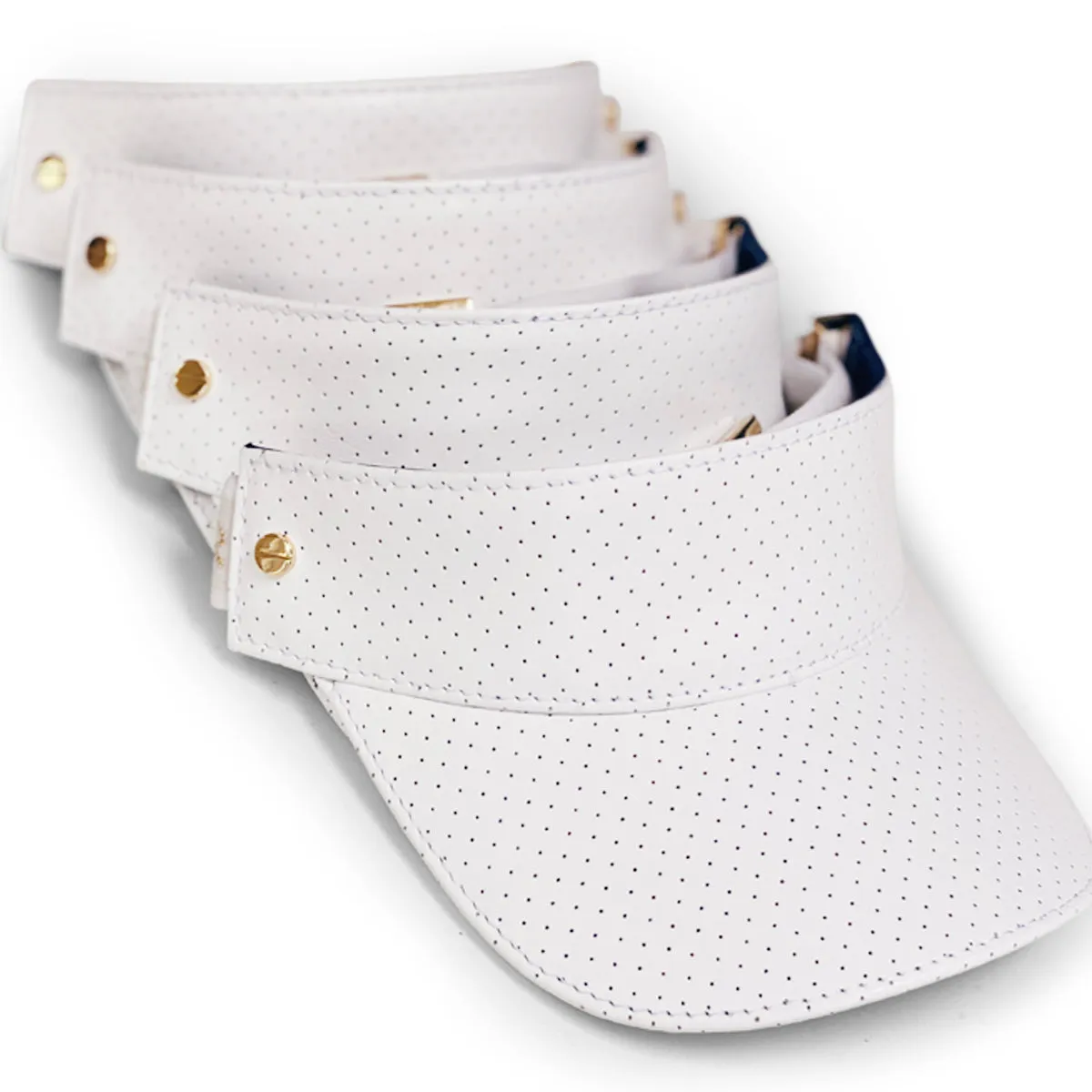 The Leather Visor - White & Gold