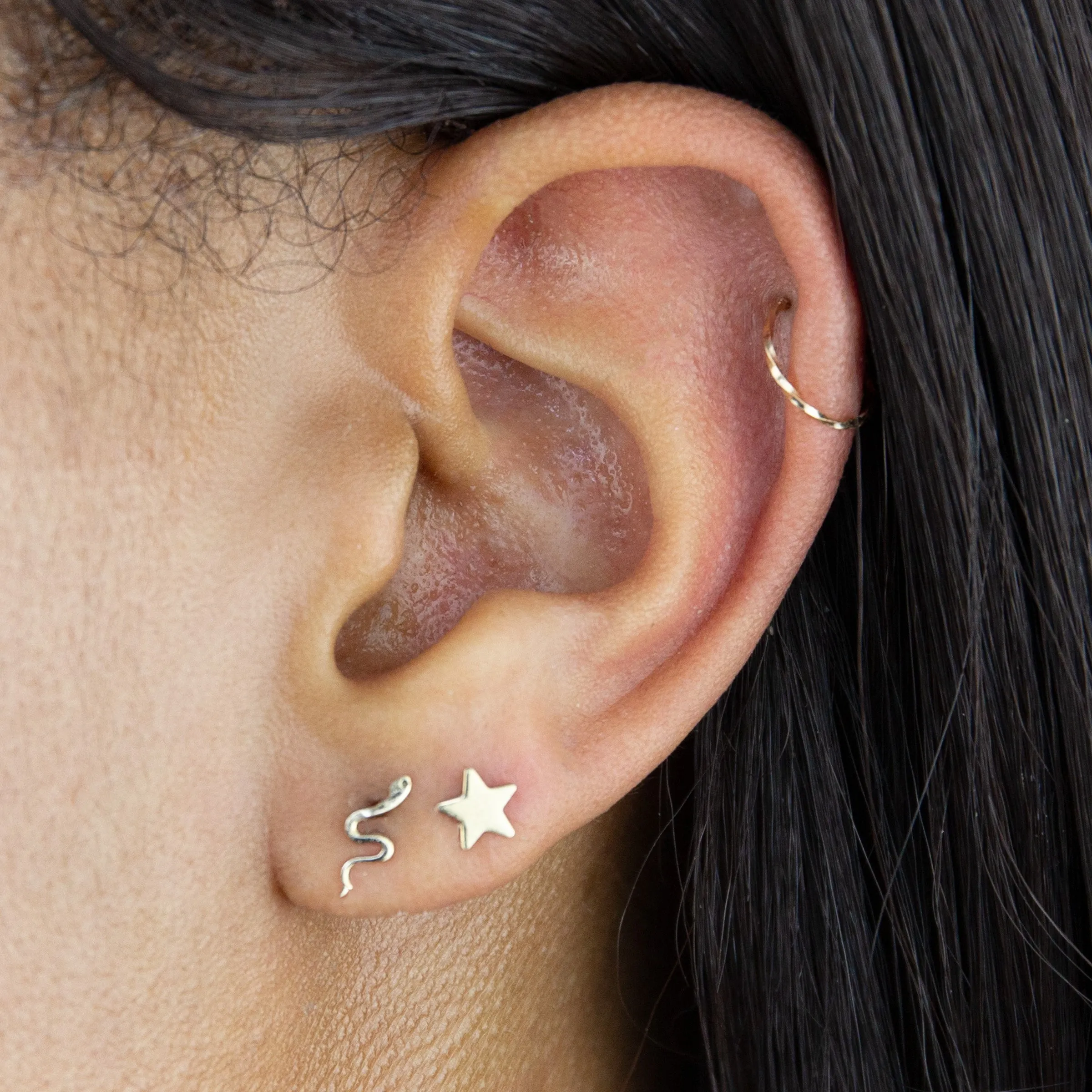 Tiny Star Stud Earring 14K