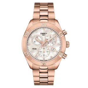 Tissot Men's Clock Pr 100 Sport Chic Chronograph 38mm Steel Pvd Rosa Rose Quartz T101.917.33.116.00