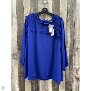 Top Long Sleeve By City Chic In Blue, Size: L