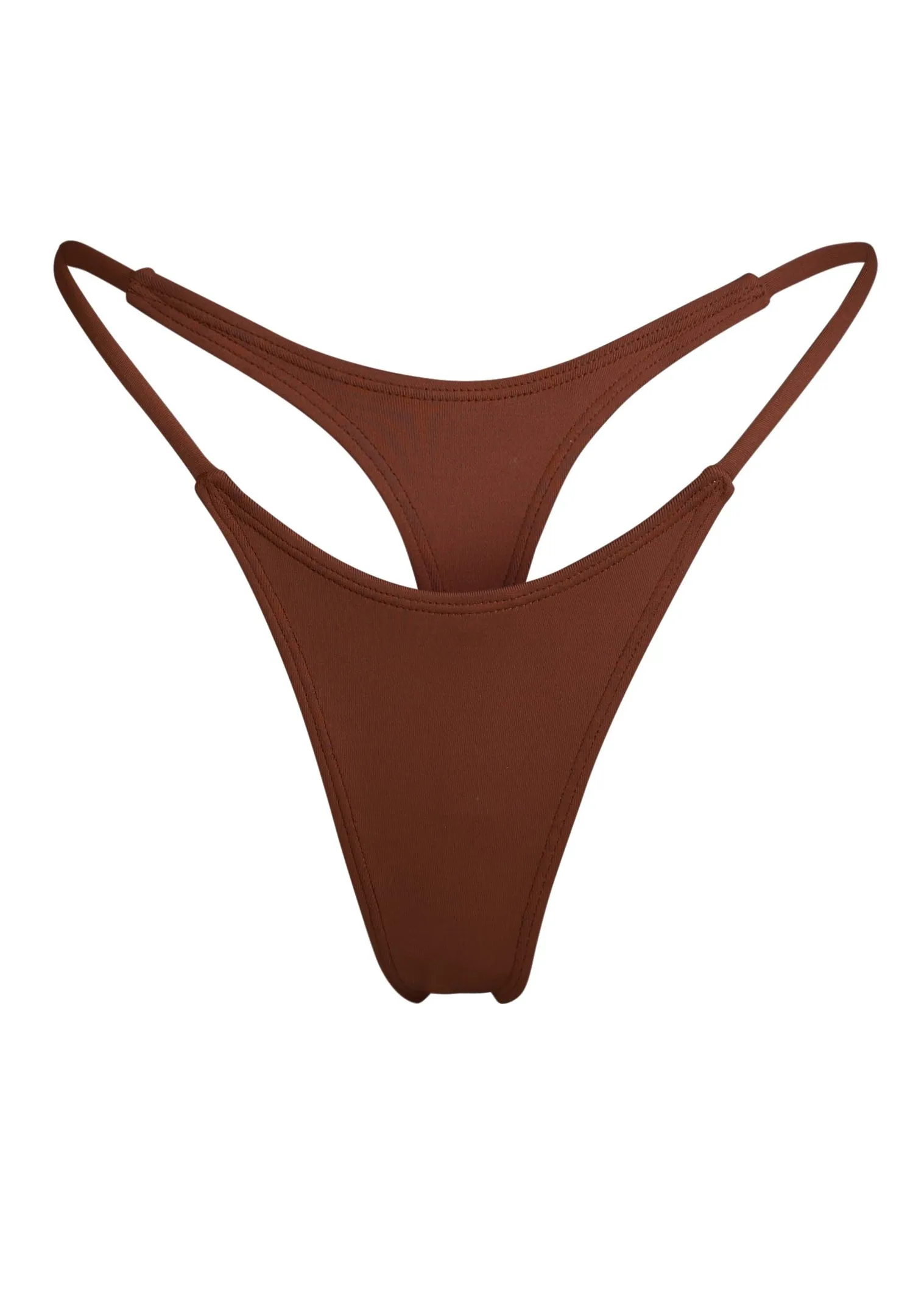 WALL STREET THONG Bikini Bottom - Skinny Dip Brown