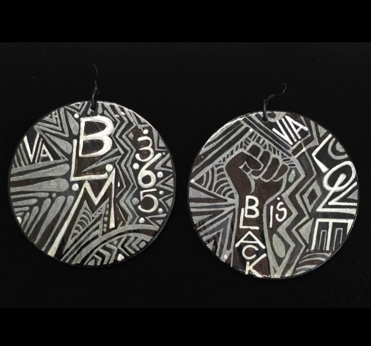 Wearable Art Earrings Black Out Style