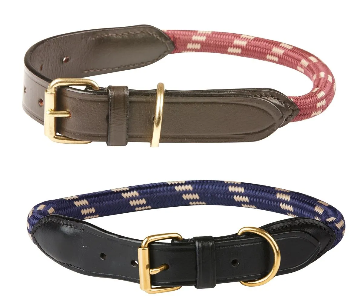 Weatherbeeta Rope Leather Dog Collar