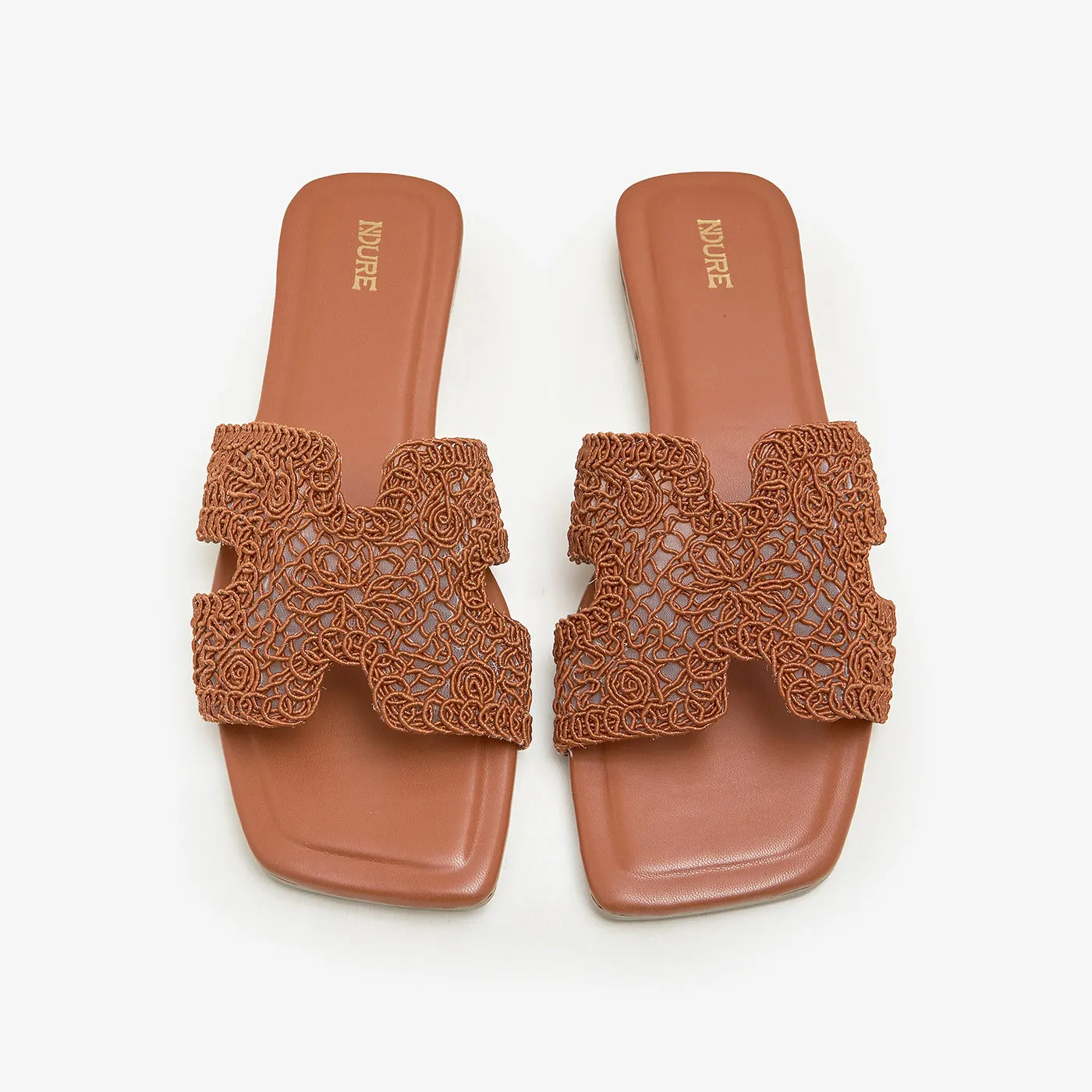 Women’s Lace Cut Slides