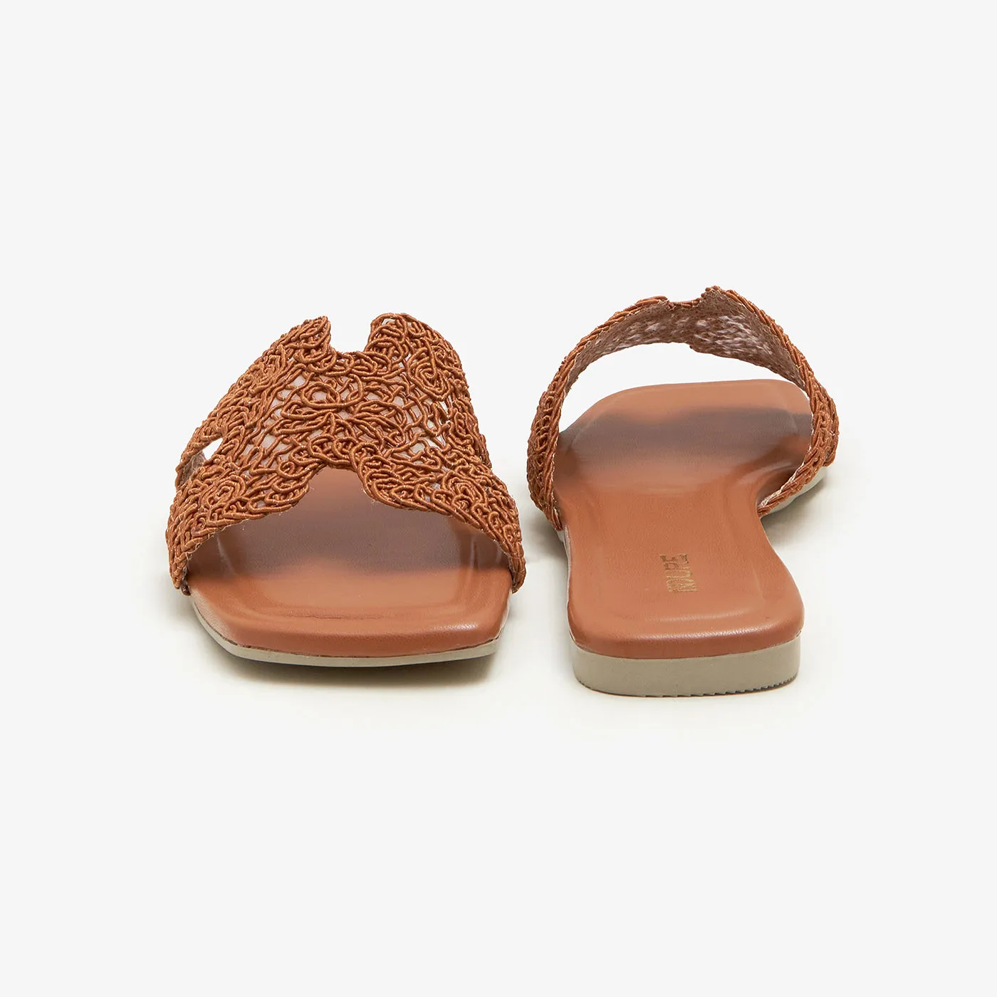 Women’s Lace Cut Slides