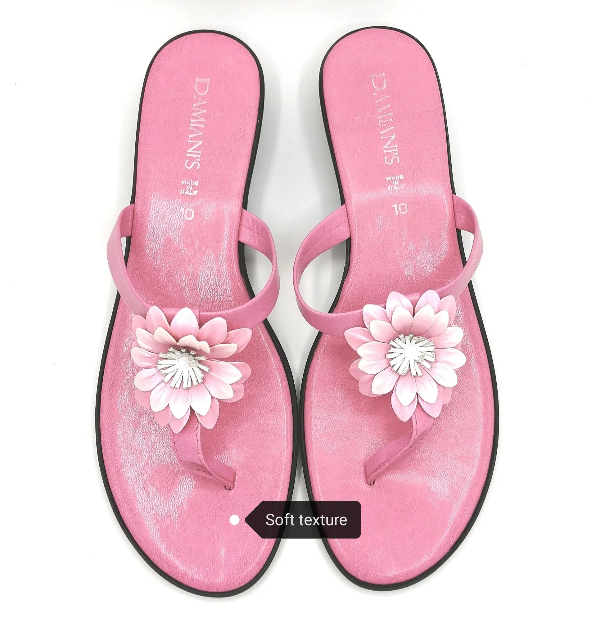 WOMENS SIZE 10 - DAMIAN'S, Pink Flower Sandals (Made in Italy) NWOB B9
